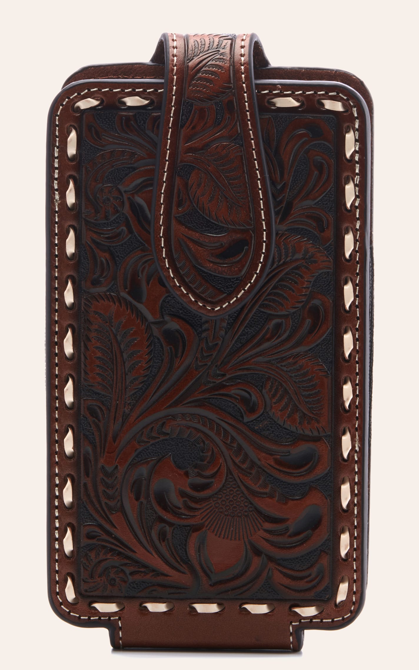 Ariat Brown Leather Tooled Large Cell Phone Case - NOSZ - From Cavender's