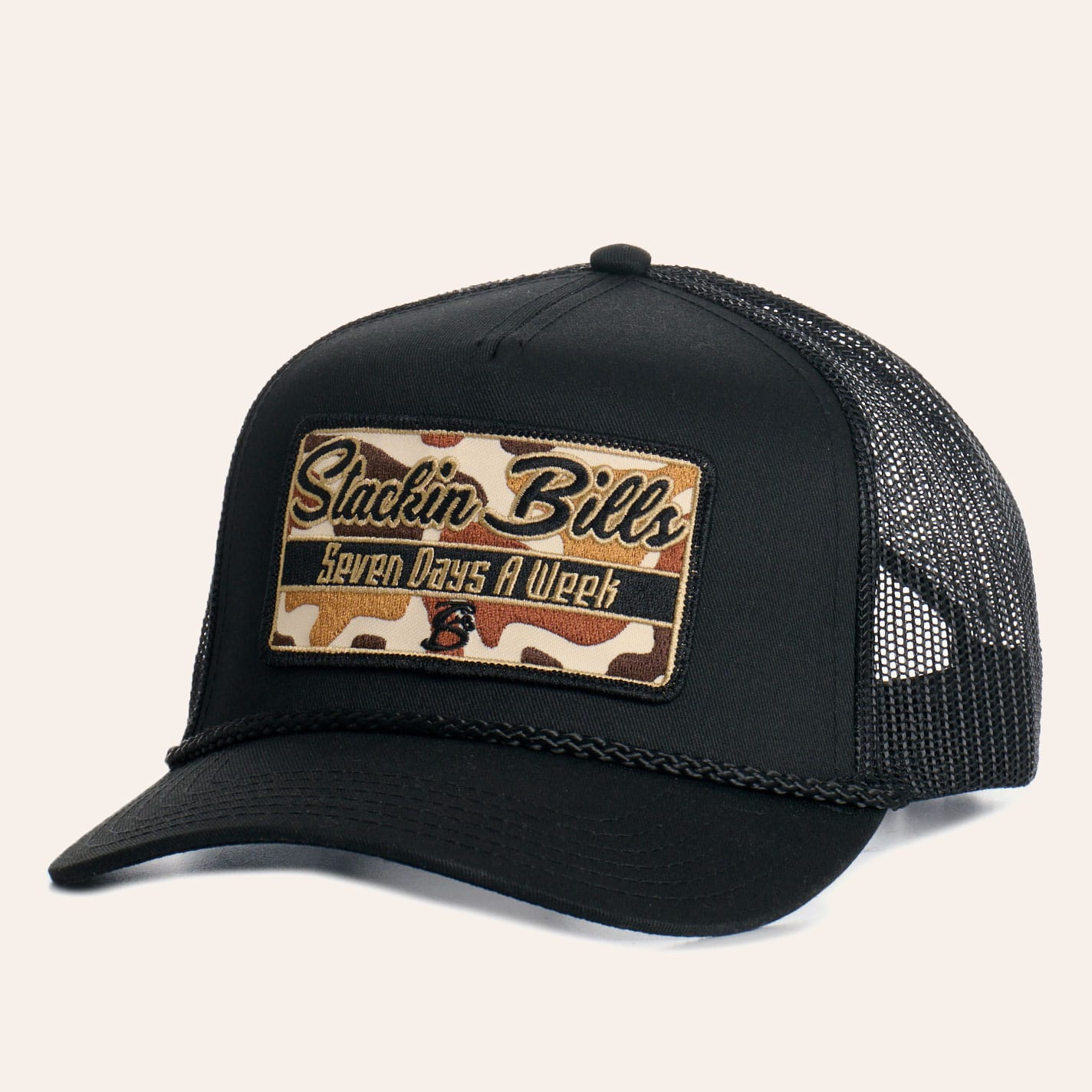 Stackin Bills Black & Brown Camo Logo Patch Snapback Cap - NOSZ - From Cavender's