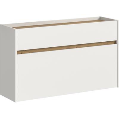 Schuhschrank INOSIGN "EVRID, Breite 110cm, hängend, 1 Schubkasten, 1 Schuhwalze", weiß nb, artisan oak nb, B:110cm H:61cm T:32cm, Spanplatte, Schränke, Schuhkommode, Kommode, Sideboard, Garderobenschrank, Flurkommode Image