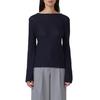 Strickpullover S.OLIVER, Damen, Gr. 40, blau (navy), Strick, Obermaterial: 60% Baumwolle, 40% Polyacryl, unifarben, casual, lässig geschnitten hüftbedeckend, Rundhals, Langarm, Pullover, mit Rundhals