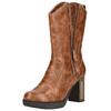 High-Heel-Stiefel MUSTANG SHOES "Mustang Shoes Stiefel Lederimitat", Damen, Gr. 39, braun, Lederimitat, elegant, Schuhe
