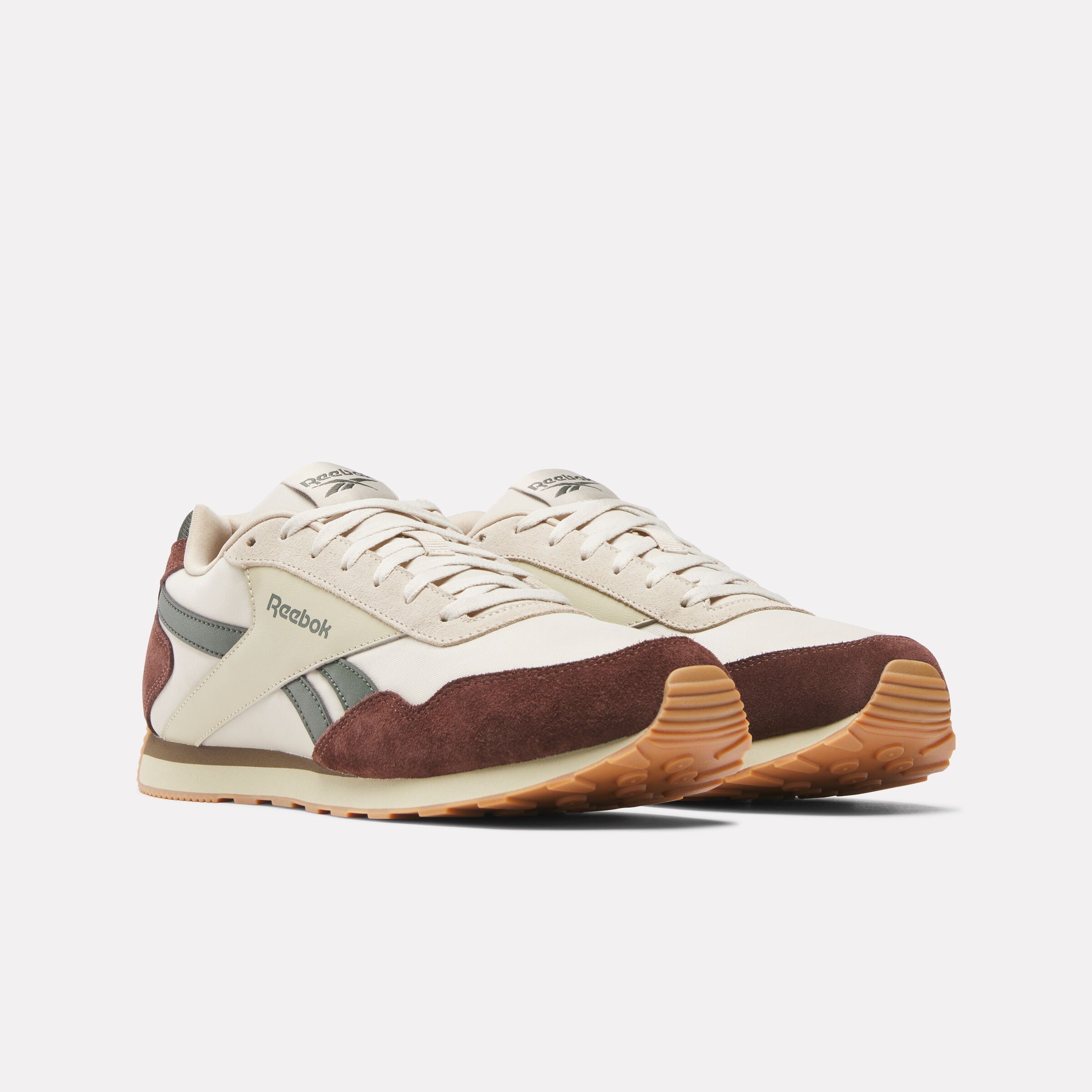 Sneaker REEBOK CLASSIC "REEBOK GLIDE LOW", Gr. 40, classic beige, campus braun, grit grün, Leder, Synthetik, Textil, Schuhe