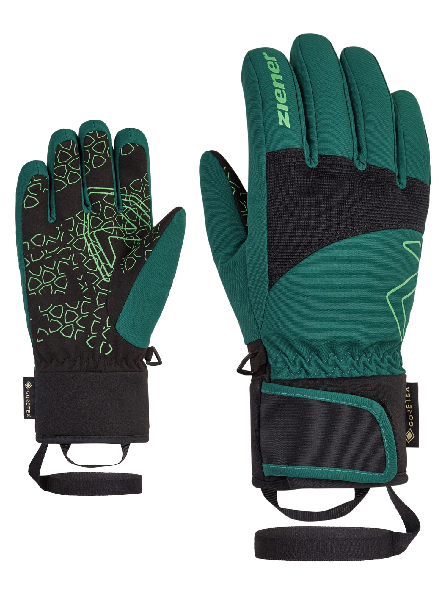Skihandschuhe ZIENER "LOTAR-Z GTX PR glove", Kinder, Gr. 7.5, deep grün, Materialmix, Handschuhe Image