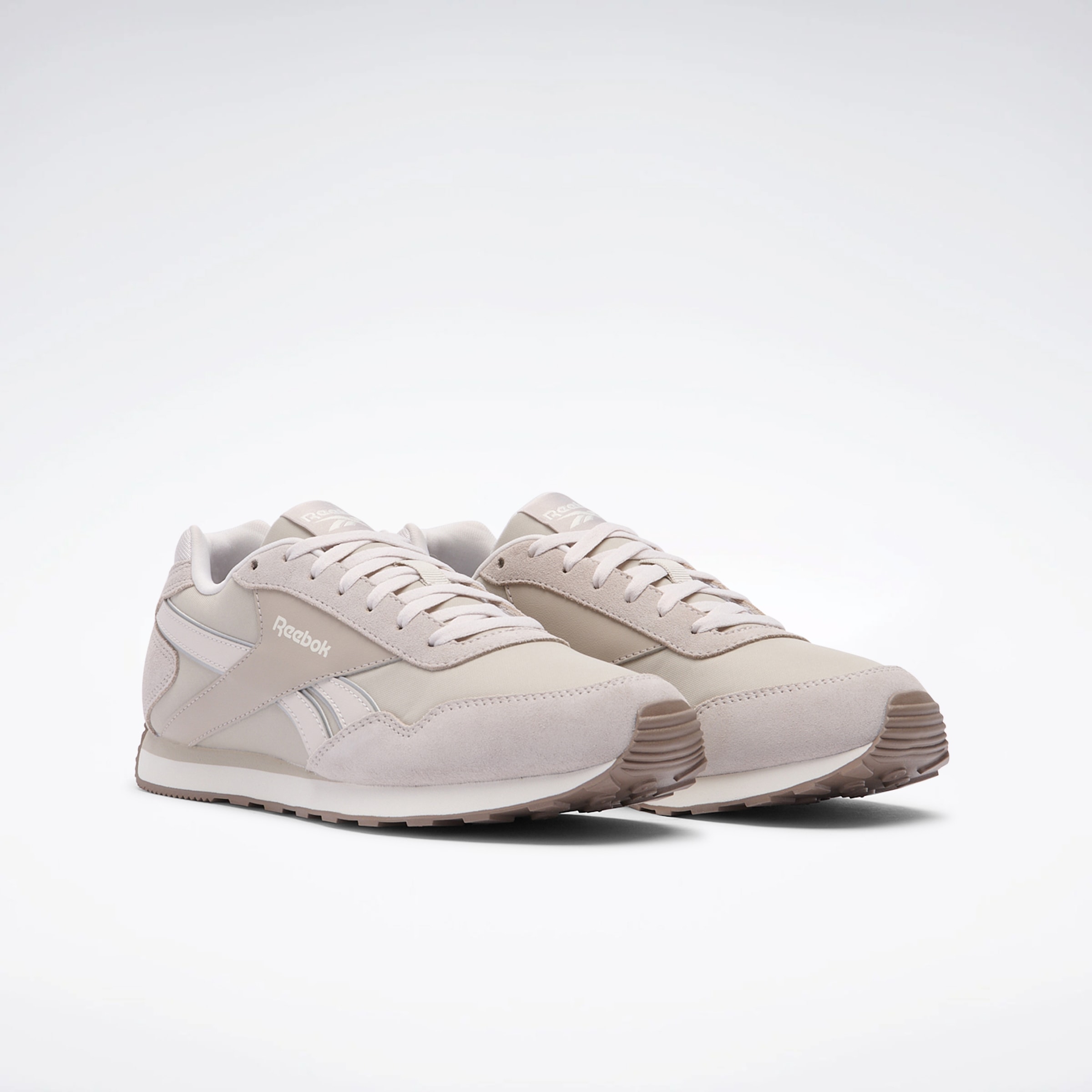Sneaker REEBOK CLASSIC "REEBOK GLIDE LOW", Gr. 37,5, moonstone, luxe grau, chalk, Leder, Synthetik, Textil, Schuhe