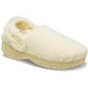 Clog CROCS "Classic Unfurgettable Clog", Damen, Gr. 41, gelb (vanille), Croslite, Textil, Fellimitat, casual, Schuhe, Hausschuh, Freizeitschuh mit schwenkbarem Fersenriemen