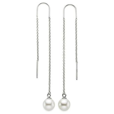 Paar Ohrhänger "Schmuck, Geschenk, Silberohrhänger zum Durchziehen", bunt (silberfarben, weiß), ANISTON JEWELRY & WATCHES, Ohrringe, Damen, Silber 925 (Sterlingsilber)-Perlen, Silber 925 (Sterlingsilber), Perlen, mit Muschelkernperle (synth.) Image