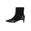 Schlupfboots HENRY STEVENS "Madison ZB40", Damen, Gr. 40, schwarz, Ziegenvelours und Kalbsleder, klassisch, Schuhe, Damen Stiefelette mit Absatz handgefertigt, Lederschuh