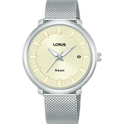 Quarzuhr LORUS, silberfarben, creme, Armbanduhren, Damen, Armbanduhr, Damenuhr, Edelstahlarmband, analog, Tag Image