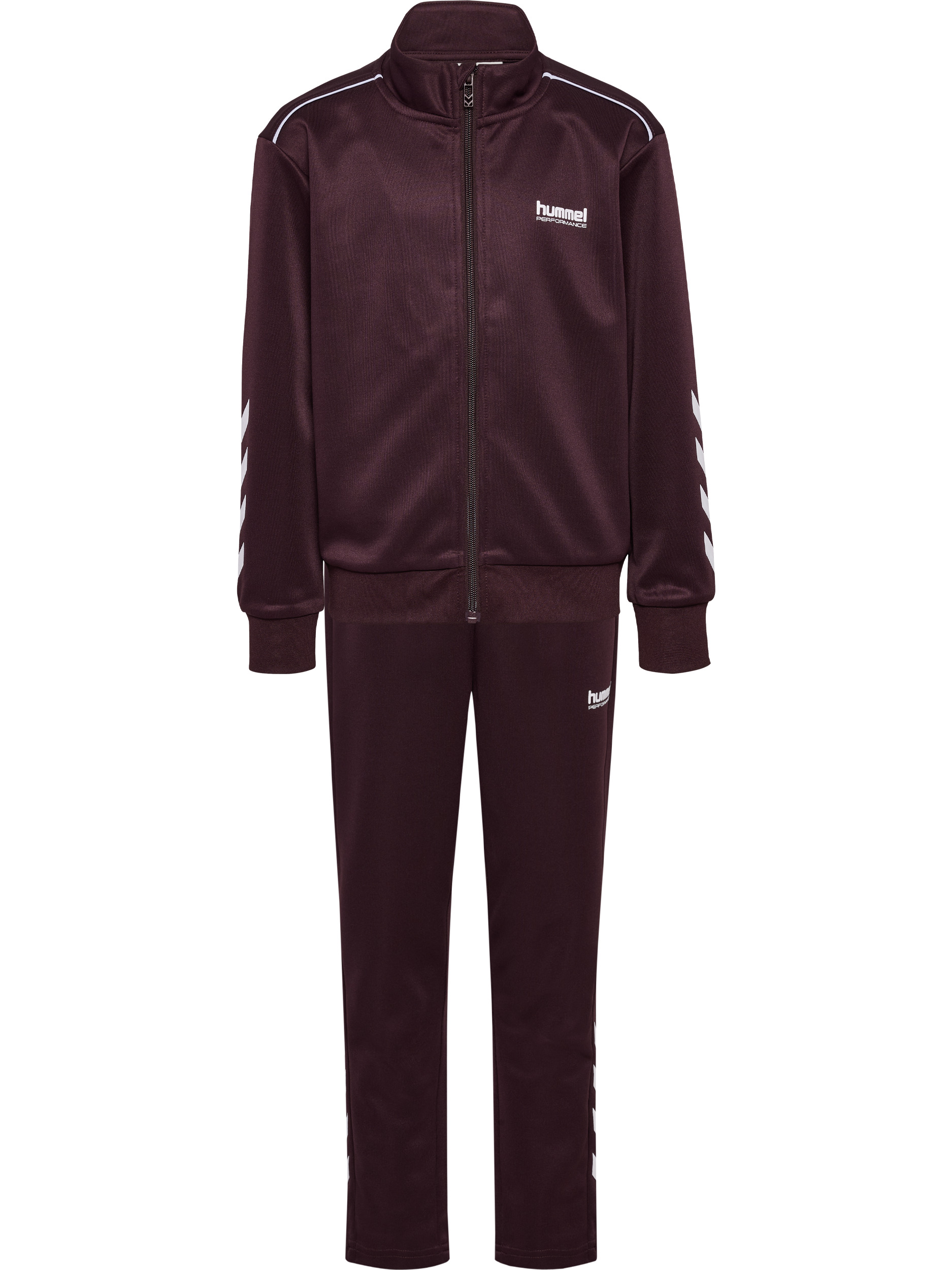 Trainingsanzug HUMMEL, Kinder, Gr. 140, braun (fudge), Obermaterial: 100% Polyester, Sportlich, Sportanzüge Image