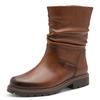 Stiefelette TAMARIS, Damen, Gr. 38, braun (cognac), Lederimitat, used, unifarben, klassisch, Schuhe, Blockabsatz, Kurzstiefel, Boots in veganer Verarbeitung