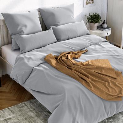 Bettwäsche WOLKENFELD "Mako-Satin Baumwollsatin Sommerbettwäsche", grau (hellgrau), B/L: 200cm x 220cm, 2 St., Mako-Satin, B/L: 80cm x 80cm & 80cm x 80cm, Mako-Satin, Obermaterial: 100% Baumwolle, Bettwäsche, 135x200 cm, 155x220, 200x200 &... Image