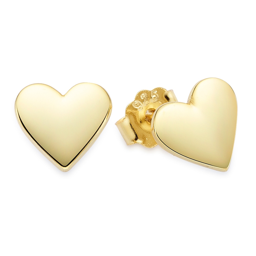 Paar Ohrstecker "Schmuck, Geschenk, Silberohrringe Herzform", gelbgoldfarben, ANISTON JEWELRY & WATCHES, Ohrringe, Damen, Silber 925 (Sterlingsilber) Image