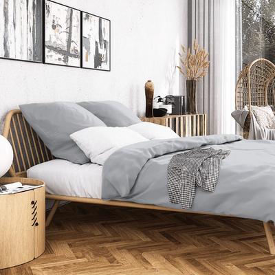 Bettwäsche WOLKENFELD "Wolkenfeld Sommer Bettwäsche Mako-Satin Baumwolle", grau (hellgrau), B/L: 200cm x 200cm, 2 St., Mako-Satin, B/L: 80cm x 80cm & 80cm x 80cm, Mako-Satin, Obermaterial: 100% Baumwolle, Bettwäsche, 135x200 cm, 155x220 & Übergrößen... Image