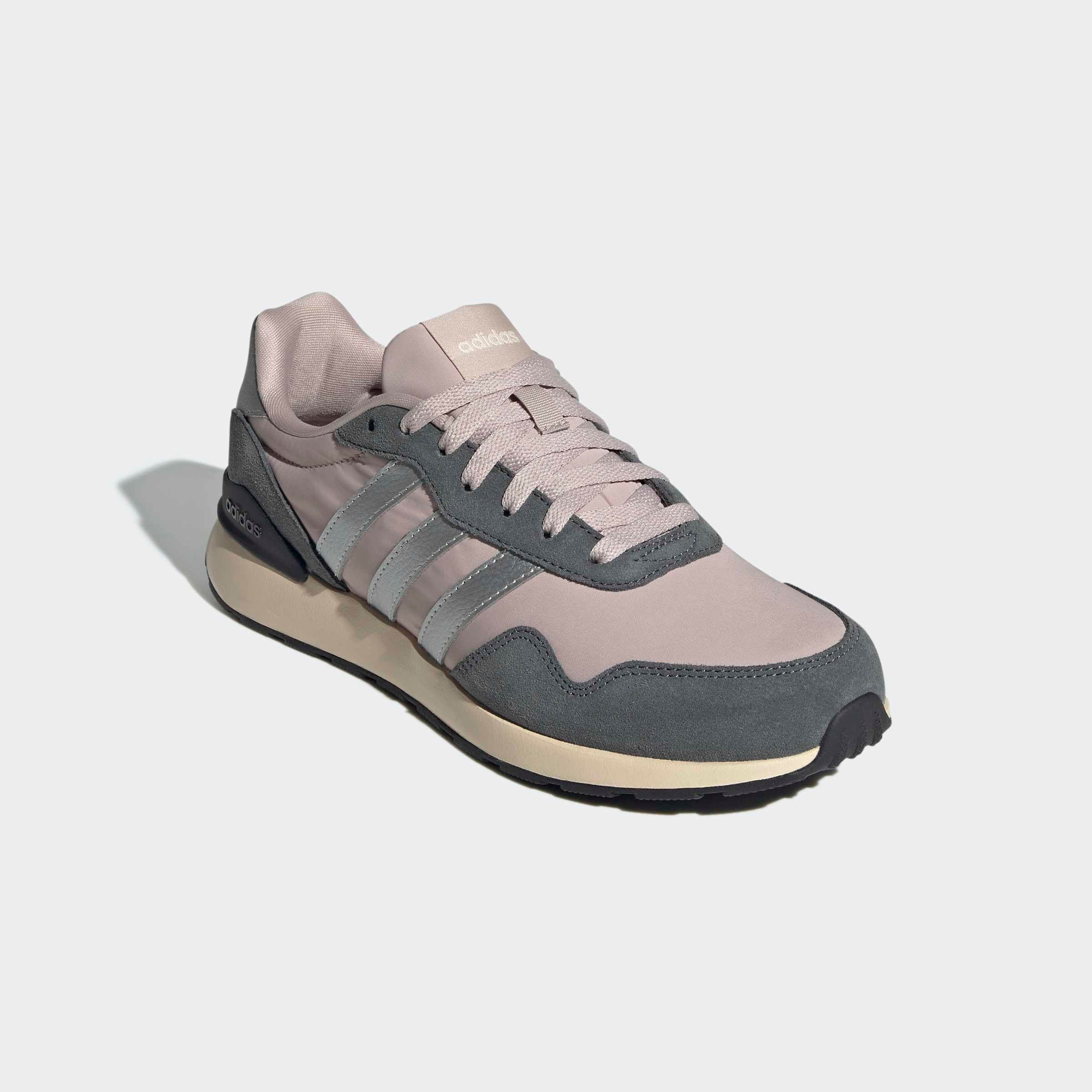 Sneaker ADIDAS SPORTSWEAR "RUN 60S 4.0", Damen, Gr. 42, wonder taupe, silber metallic, carbon, Leder, Textil, Schuhe Sneaker