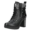 High-Heel-Stiefelette MUSTANG SHOES "Mustang Shoes Stiefelette Lederimitat/Textil", Damen, Gr. 41, schwarz, Lederimitat, Textil, casual, Schuhe
