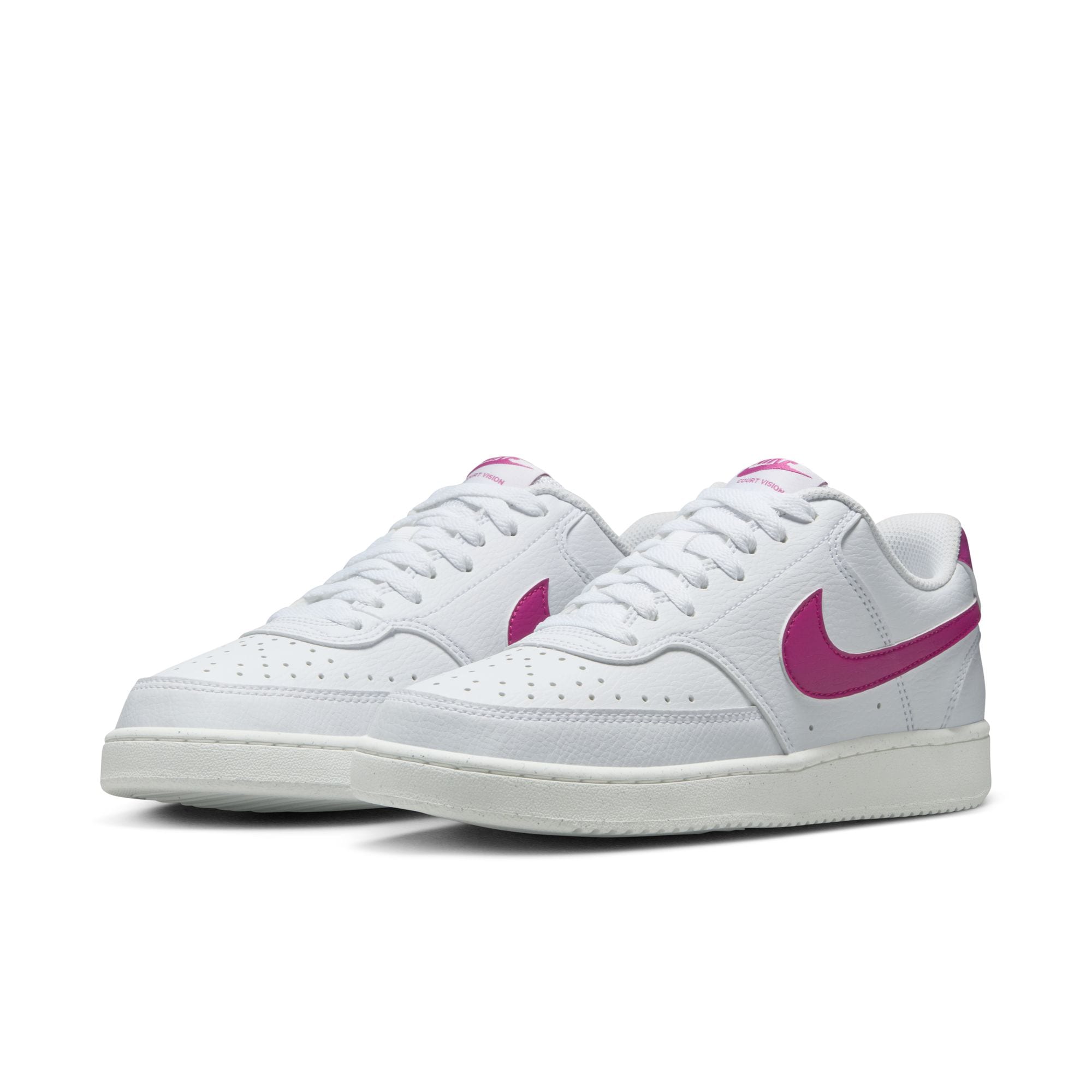 Sneaker NIKE SPORTSWEAR "Court Vision Low Next Nature", Gr. 40,5, cactus flower, cactus flower, weiß, sail, Synthetik, Schuhe Skaterschuh Sneaker low, Design auf den Spuren des Air Force 1 Image