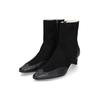 Schlupfboots HENRY STEVENS "Madison ZB40", Damen, Gr. 37, schwarz, Leder, klassisch, Schuhe, Damen Stiefelette mit Absatz handgefertigt, Lederschuh