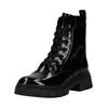 Schnürstiefelette GABOR "Gabor Stiefelette Leder", Damen, Gr. 42, schwarz (schwarz lack), Leder, casual, Schuhe
