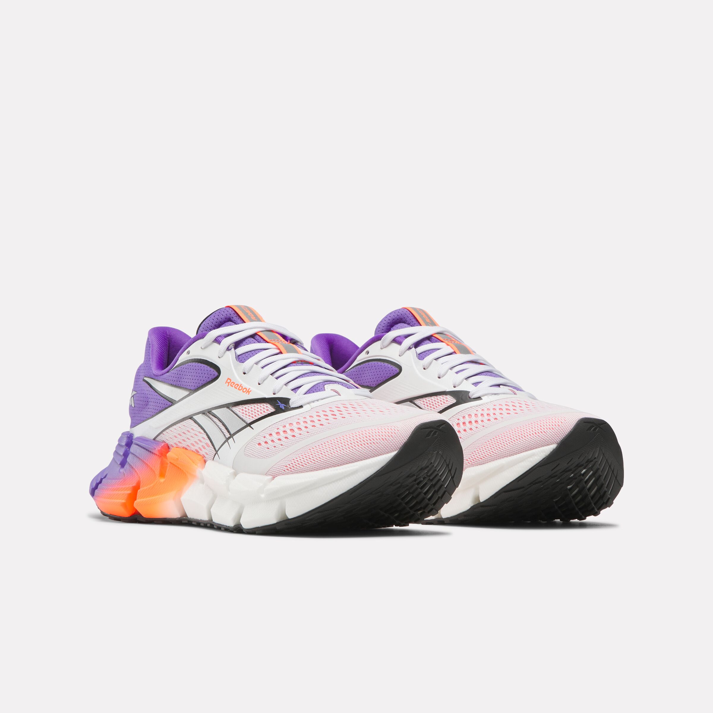 Laufschuh REEBOK "FLOATZIG 2", Gr. 37,5, weiß, royal lila, flash orange, Synthetik, Textil, Sportlich, Schuhe