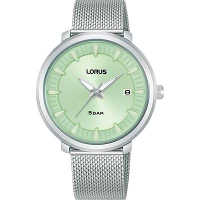 Quarzuhr LORUS, silberfarben, hellgrün, Armbanduhren, Damen, Armbanduhr, Damenuhr, Edelstahlarmband, analog, Tag Image