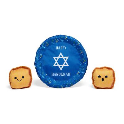 Merry Makings Latke Flyer & Plush Dog Toy Set, Medium, Pack 3