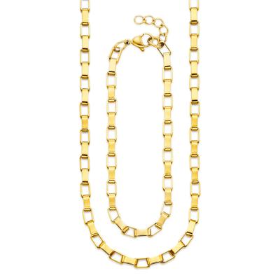 Ketten und Armband Set "Schmuck, Geschenk, Edelstahlset Halskette und Armband", gold (gelbgoldfarben), ANISTON JEWELRY & WATCHES, Schmuck-Sets, Damen, Edelstahl Image