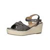 Keilsandalette BULLBOXER "Bullboxer Sandalen Lederimitat/Textil", Damen, Gr. 41, grau, Lederimitat, Textil, casual, Schuhe