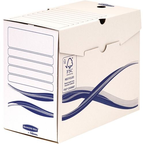 Bankers Box Basic Archivschachtel 44603 DIN A4+ Pappkarton 15 (B) x 34 (T) x 25,5 (H) cm Weiß 15,0 cm 10 Stück Image