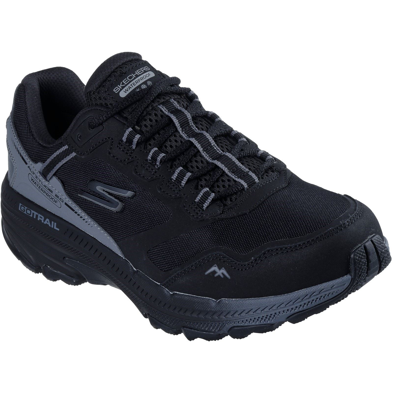 Skechers Performance Go Run Trail Altitude 2.0 Pine Ridge Leder Damen Schwarz/Anthrazit Wanderschuhe