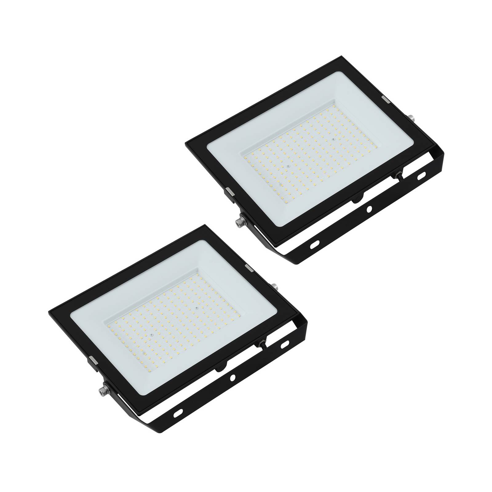 Prios LED-Außenstrahler Maikel, 150 W, Metall, 2er-Set Maikel PRIOS, schwarz, Aluminium, Modern, LED Wandleuchte außen