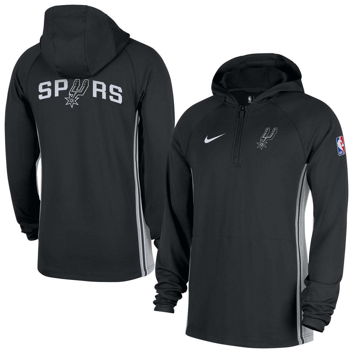San Antonio Spurs Nike Kapuzenpullover mit Viertelreißverschluss – Herren Image