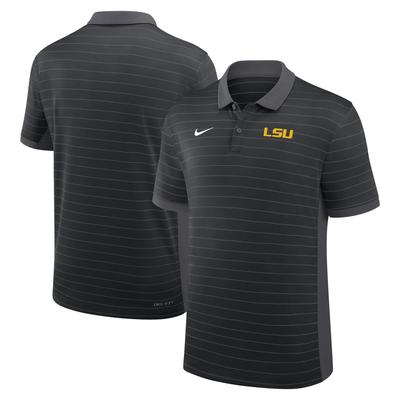Schwarzes Nike Dri-FIT-Poloshirt mit Victory-Streifen der LSU Tigers 2025 für die frühe Saison der Coaches an der Seitenlinie für Herren Image