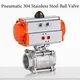 DN8 DN10 DN15 DN20 DN25 DN32 DN40 DN50 Valvola a sfera pneumatica in tre pezzi con piattaforma alta 304 Cilindro a doppio effetto