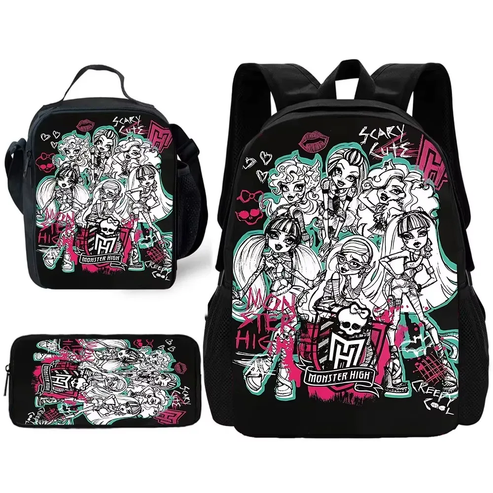 Monsters High – sac à dos d'école pour enfants, sacs à déjeuner, sacs à crayons, sacs d'école pour garçons et filles, meilleur cadeau