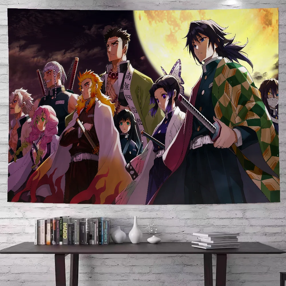 Anime Demon Slayer Colorful Tapestry Wall Hanging Bohemian Wall Tapestries Mandala Wall Art Decor