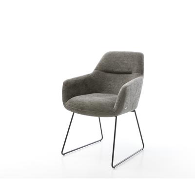 DELIFE Esszimmerstuhl Pejo-Flex Bouclé Soft Schlamm Kufengestell Schwarz Taschenfederkern, Esszimmerstühle Image