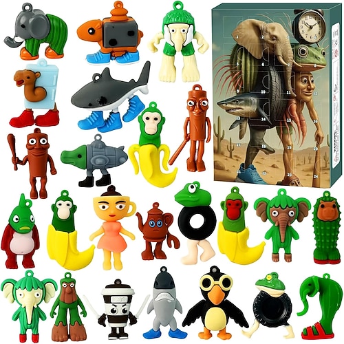 Italienischer Adventskalender 2025 mit Tung Tung Tung Sahur-Figuren, Halloween-Weihnachtsgeschenk für Kinder, Teenager, Mädchen und Jungen Image