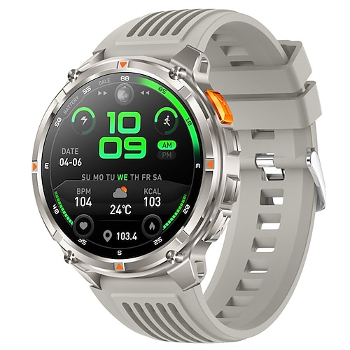 ht33 Smart Watch 1,7 Zoll BT Anruf Kompass Gesundheitsmonitor wasserdichte LED-Taschenlampe Outdoor 1100mAh Akku Smartwatch