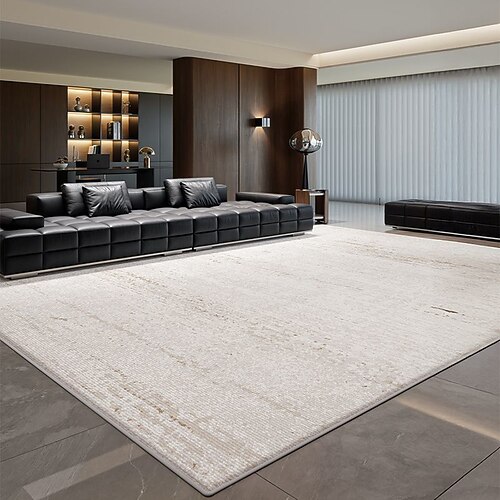 italienischer minimalistischer Flächenteppich, luxuriöser moderner Teppich für Wohnzimmer oder Schlafzimmer, wasserdichte, schmutzabweisende Bodenmatte, pflegeleichter, schmutzabweisender Sofateppich Image