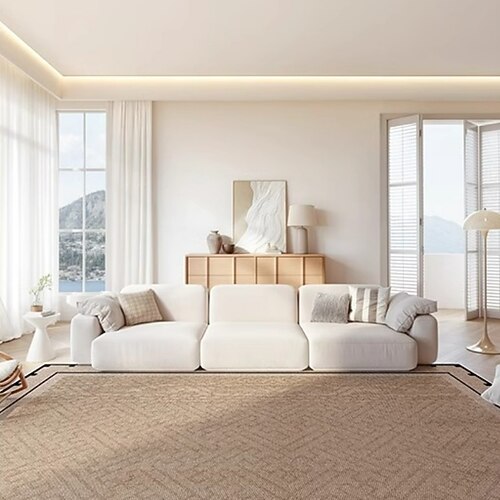 französischer Vintage-Teppich aus Eisseide, kühlender Bodenteppich für Wohnzimmer, Sofa oder Schlafzimmer, eleganter Luxus-Nachtvorleger mit Retro-Design Image