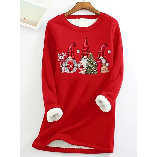 Damen Pullover Sweatshirt Grafik Buchstabe Warm Lässig Flauschig Langarm Rundhalsausschnitt Rundhals Normale Oberteile Lässig Straße Blau Schwarz Rosa Rote Grau Frühling Herbst Winter Image