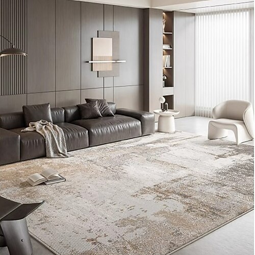 cremefarbener Teppich, wasserdicht schmutzabweisender, waschbarer Teppich, elegante Sofa-Bodenmatte für Wohnzimmer und Schlafzimmer, luxuriöse High-End-Wohnkultur Image