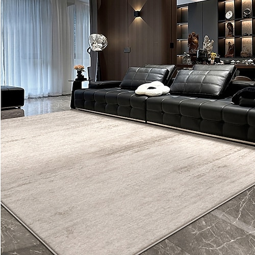 italienischer minimalistischer Flächenteppich, luxuriöser moderner Teppich für Wohnzimmer oder Schlafzimmer, wasserdichte, schmutzabweisende Bodenmatte, pflegeleichter, schmutzabweisender Sofateppich Image