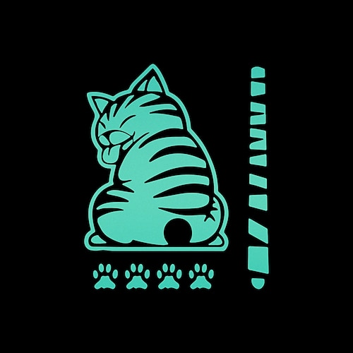 Lustiger Heckscheibenwischer-Aufkleber mit schwanzwedelnder Katze, niedlicher, beweglicher Katzenaufkleber für die Heckscheibe, reflektierende, wasserdichte Autowischer-Dekoration, Image