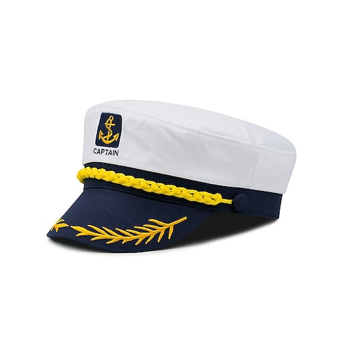 Kapitänsmütze für Damen mit Goldstickerei, verstellbare Matrosenmütze für K-Pop-Bühnenoutfits, nautische Kostüme, Weihnachtsmaskenball-Partys und Urlaubsmode Image