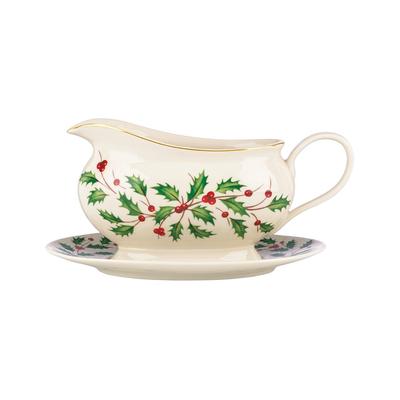 Lenox Holiday Gravy Boat & Stand
