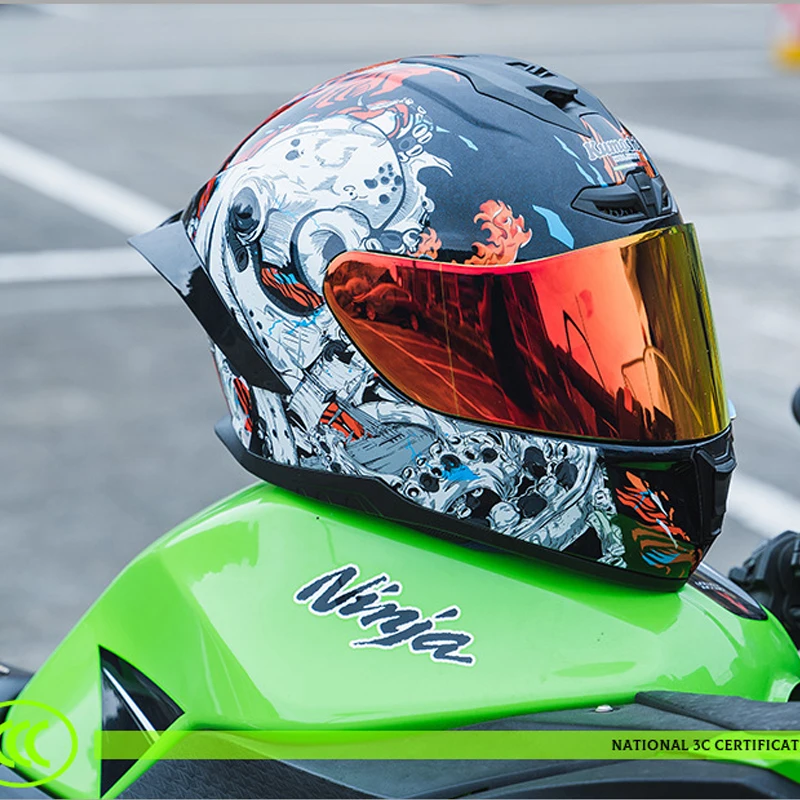 Knight 3C-Zertifizierung Nationaler Standard-Motorradhelm Männer und Frauen Wintersicherheit Knight Bluetooth Lokomotive Vollhelm Image