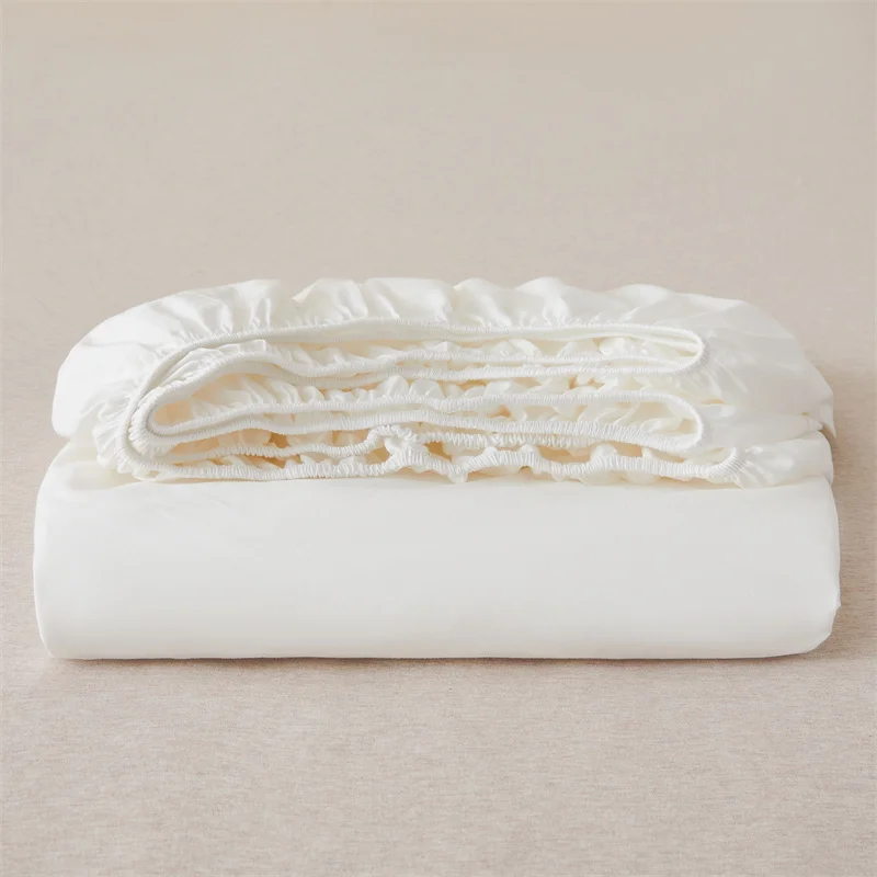 Spannbettlaken aus 100 % Baumwolle, hochwertiges, einfarbiges Fitsheet mit elastischem Band, Bettlaken, Einzel-, Doppel-, Queen-Size-Matratzenbezug Image