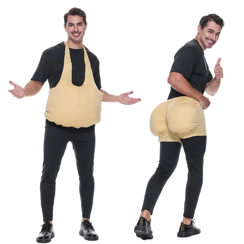 Lustige schwangere Frau für Erwachsene mit gefälschtem Bauch, Rollenspiel-Requisiten, komische Fake-Po-Shorts, Halloween, Purim, Karneval, Party, Anzieh Image