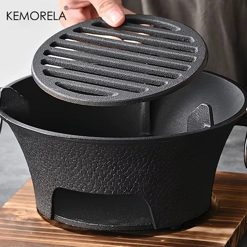 1Set Gusseisen Holzkohle Herd Outdoor Camping Grill BBQ Reis Kuchen Holzkohle Herd Tragbare Haushalt Japanischen Holzkohle Herd Image
